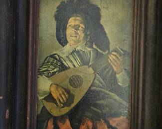 very old print of Judith Leyster "Lute Player"