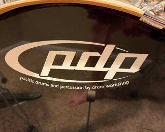 PDP 5 piece drum set in pearlized white