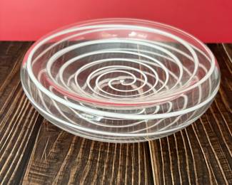 very cool art glass optical illusion bowl, unsigned