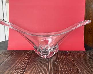 Art Vannes, France MCM style crystal centerpiece bowl