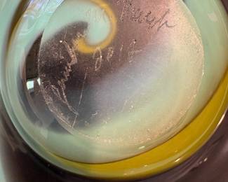 large art glass centerpiece bowl by Jennifer Nauck