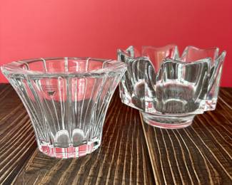 lots of crystal bowls by Orrefors