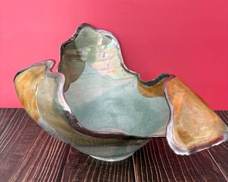 large abstract studio pottery bowl by Kleiser
