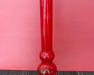 large mid-century red crystal vase, Marquise by Waterford