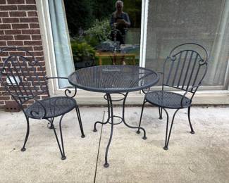 cute wrought iron bistro patio set
