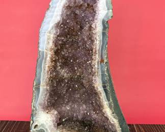 large amethyst geode crystal, over a foot tall