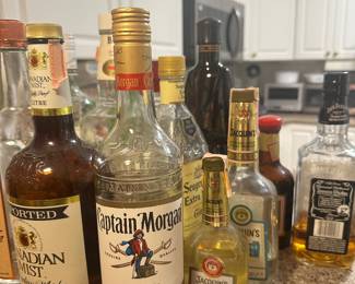Assorted liquor bottles