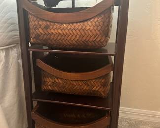 Side table with baskets