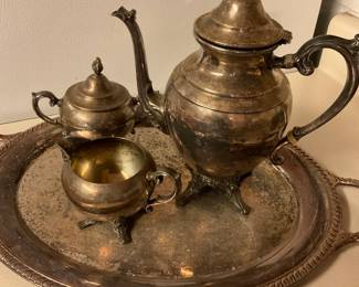 Silverplate tea service set