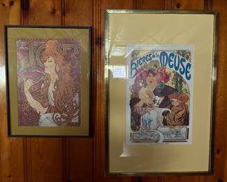 nicely framed vintage prints and art posters
