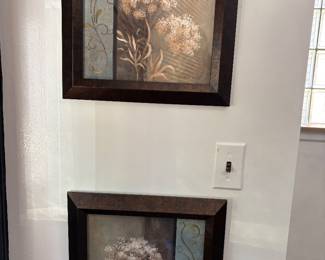 pair of modern floral prints