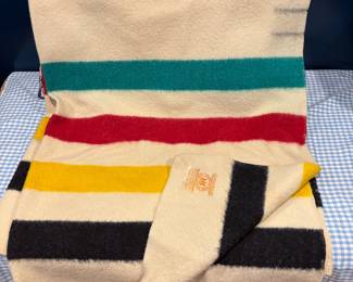 1970s Hudson's Bay 4 point blanket, full or queen sized topper