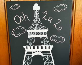 cute little black and white painting of the Eiffel Tower, Paris