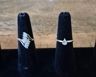 14k diamond waterfall ring size 5.5 and 14k .50 carat diamond engagement ring size 5.5