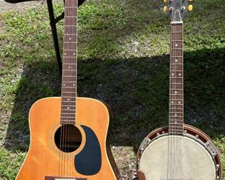 Twelve String Acoustic Guitar and Six String Banjo