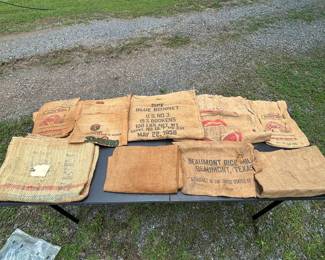 Assorted Vintage Agricultural Company Burlap Sacks 