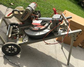 RIDGID 12-inch Miter Saw on Rolling Cart