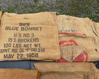 Assorted Vintage Agricultural Company Burlap Sacks