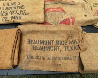 Assorted Vintage Agricultural Company Burlap Sacks