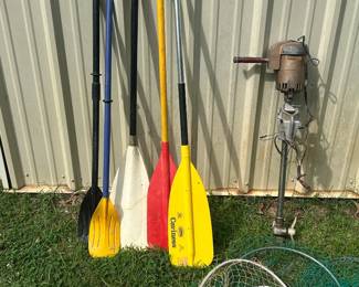 Boat Oars, Fishing Nets and Trolling Motor