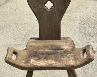 Antique Wood Birthing Chair