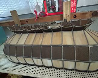 Vintage, Leaded Slag Stained Glass Fixture