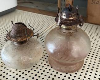 Vintage Glass Oil Lamp Bases