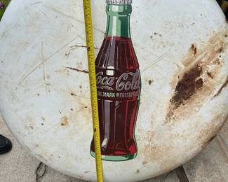 Original 36" Antique Coca-Cola Porcelain Button Sign