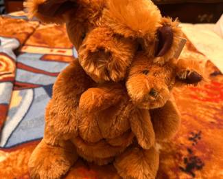 plush kangaroo and baby