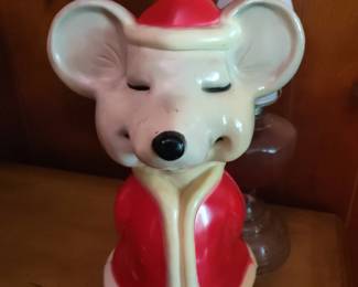 Vintage 1960's Christmas Mouse Blowmold