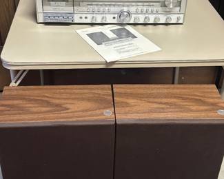 Vintage Sears Stereo Console w/ Turntable and Speakers