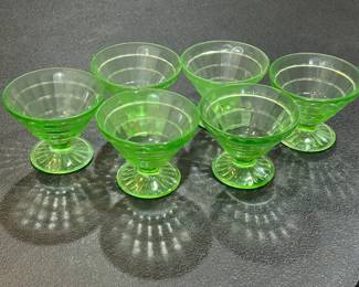 Uranium Glass Sherbert Cups