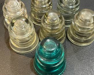 Vintage Glass Power Line Insulators