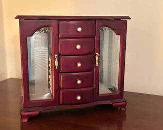 Vintage Wood Jewelry Armoire