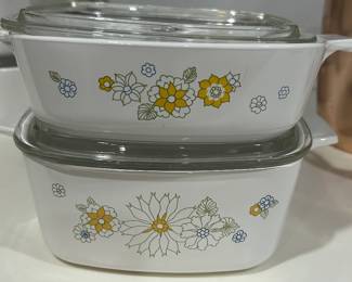 1970's Corning Ware "Floral Bouquet" Pattern Serving Dishes