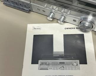 Vintage Sears Stereo Console w/ Turntable and Speakers