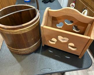 Vintage Frikin Sugar Basket and Heart Design Magazine Holder
