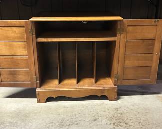 Ethan Allen Vintage Maple Record Cabinet