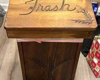 Rustic Farmhouse Wood Trash Can