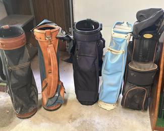 Golf Clubs, Golf Bag and Golf Storage Station