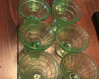 Uranium Glass Sherbert Cups