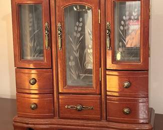 Vintage Wood Jewelry Armoire