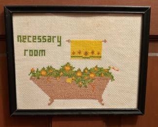 Bathroom Cross Stitch Artwork