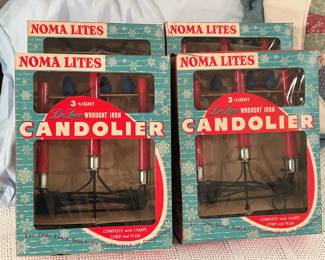 Vintage Noma Lites Wrought Iron Candolier Sets in Box
