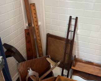Lots of wooden peg racks