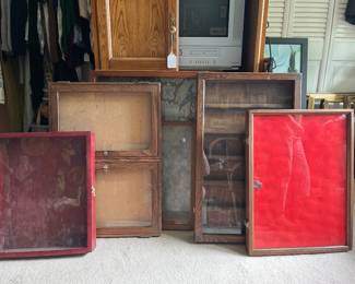Wooden glass display cases