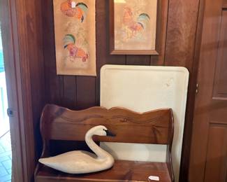 Hard carved hollow goose 