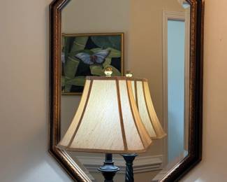 Fantastic Vintage Black and Gold Beveled Mirror Now $25