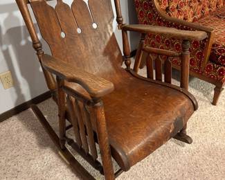 Antique wood rocker