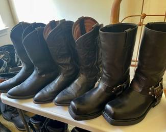 Cowboy, motorcycle, and motocross boots